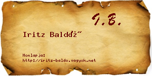 Iritz Baldó névjegykártya